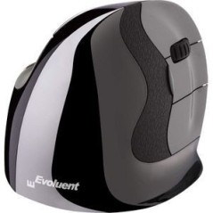 Evoluent VerticalMouse D Medium Laser - Trådløs Ergonomisk Mus i Sort & Grå | Optimal Komfort og Præcision